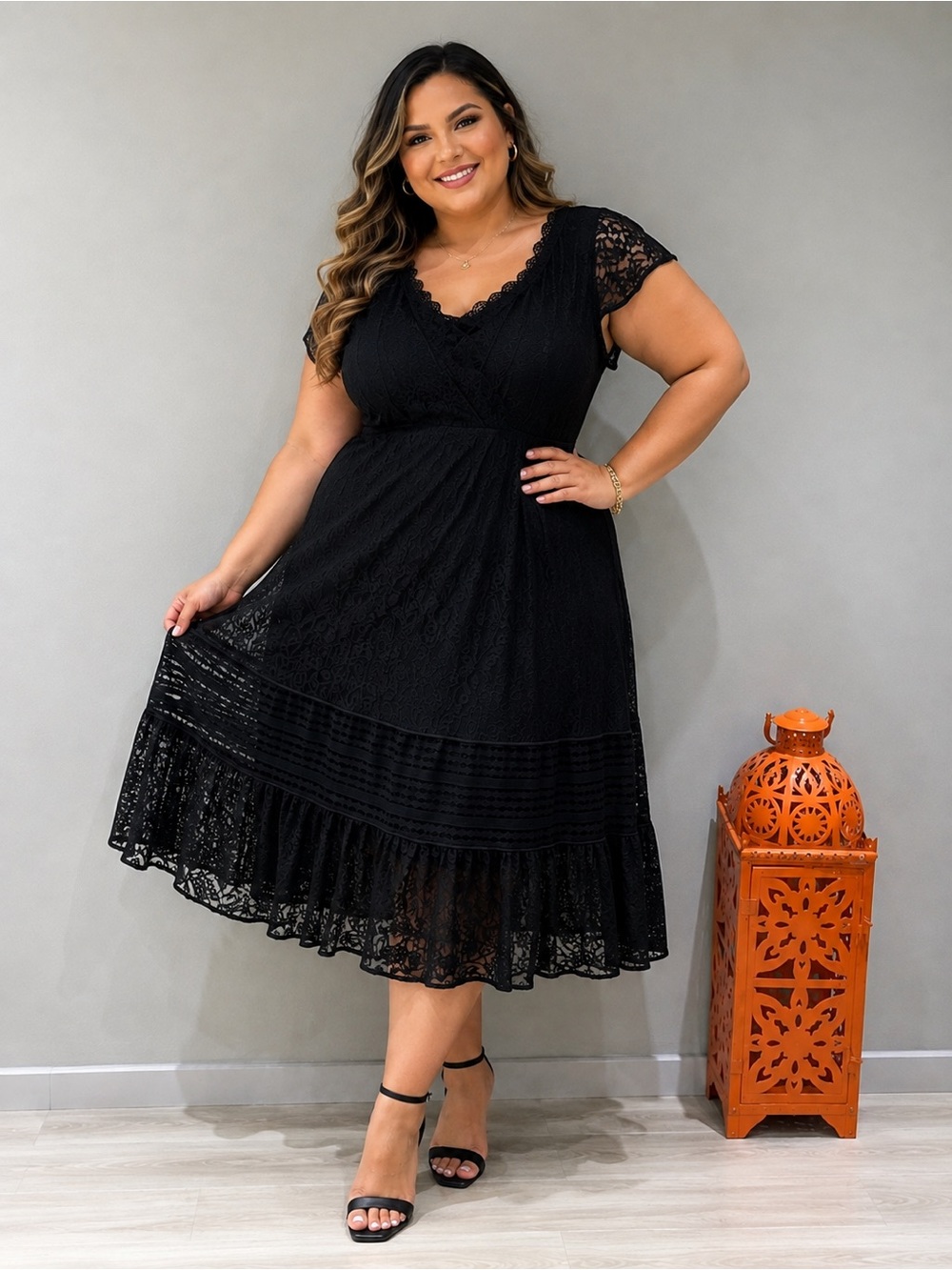 Eloquii lace midi dress NWT